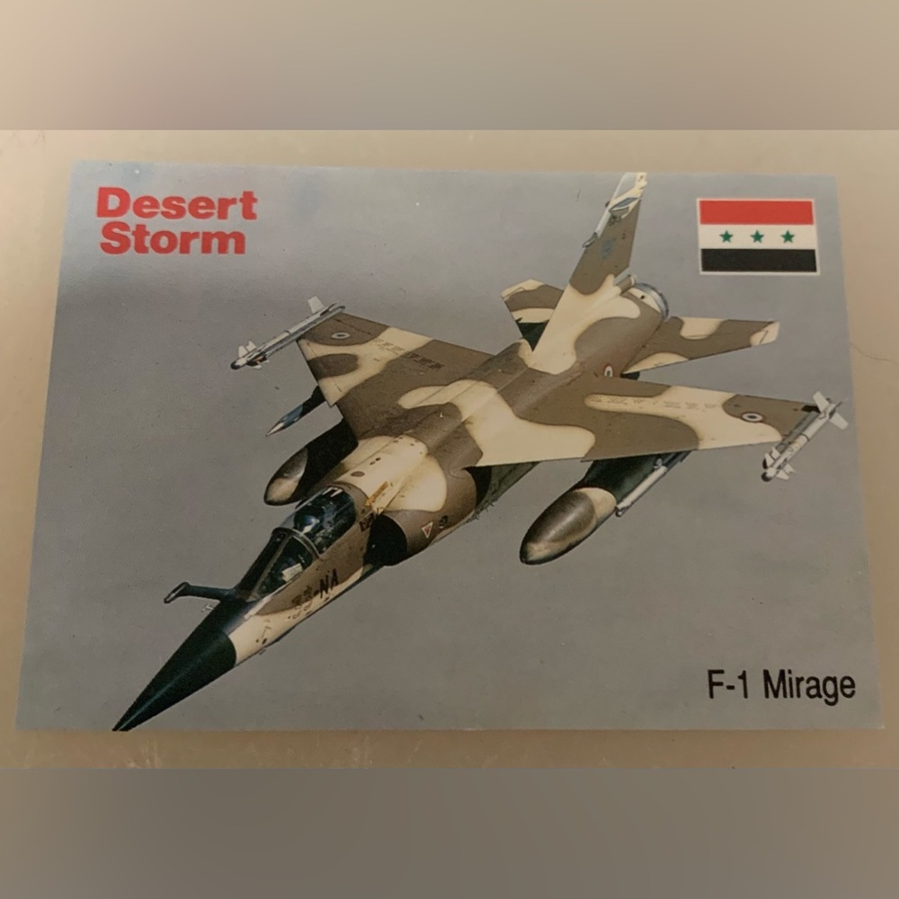 Desert Storm Camouflage Fighter Jet Card. (1991)